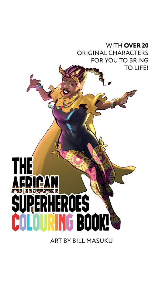 The African Superheroes colouring book